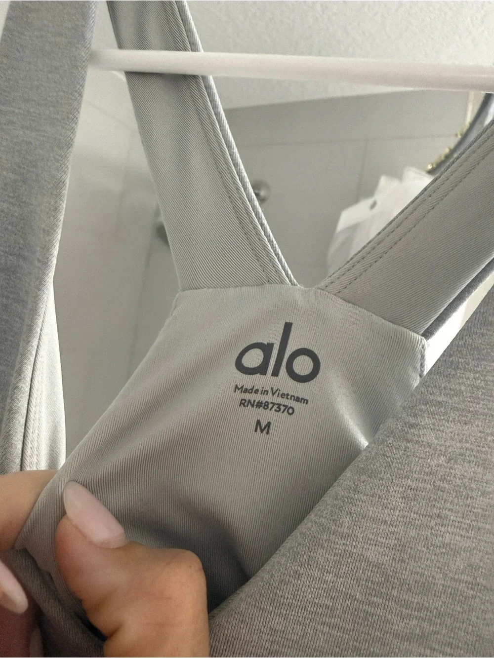 ALO Yoga Light Gray V-Neck Mini Dress